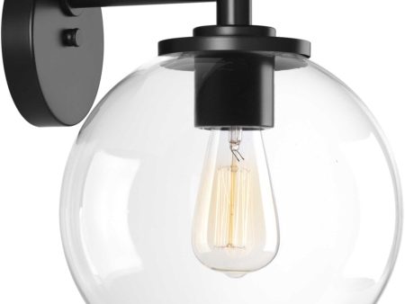 1-Light 9  Glass Globe Lantern Matte Black For Sale