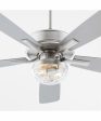 52  Ovation Patio 2-light LED Indoor Outdoor Patio Ceiling Fan Satin Nickel Cheap