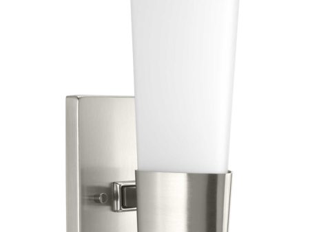 Zura 1-Light Etched Opal Glass Modern Bath Vanity Light Brushed Nickel Online