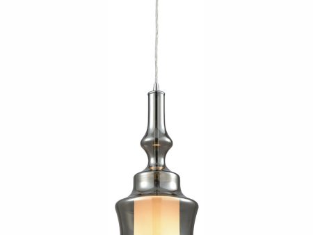 Alora 1-Light Mini Pendant Chrome Smoke-plated Opal White Glass - Includes Adapter Kit Cheap