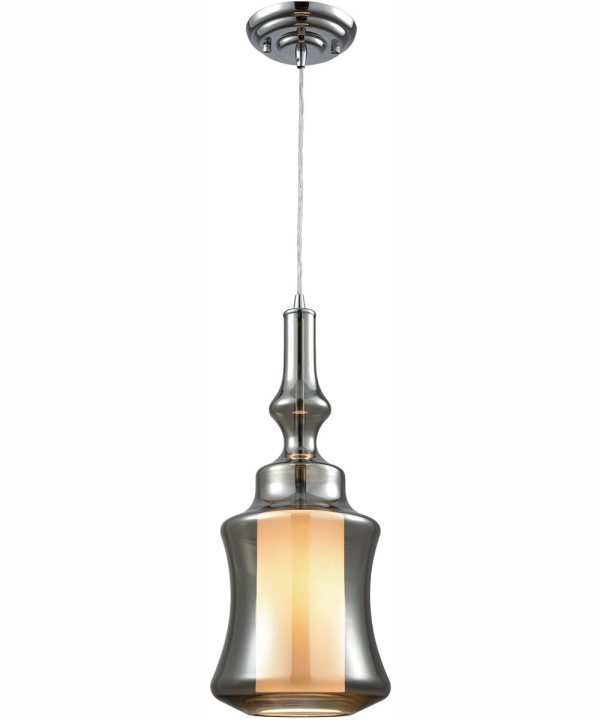 Alora 1-Light Mini Pendant Chrome Smoke-plated Opal White Glass - Includes Adapter Kit Cheap