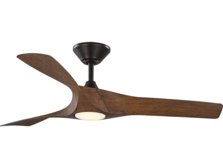 Ryne 52  3-Blade Woodgrain LED Transitional Indoor Outdoor DC Ceiling Fan Koa Woodgrain Cheap