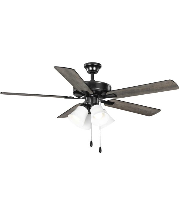 AirPro 52 in. 5-Blade Energy Efficient Rated Ceiling Fan with Light Matte Black For Sale