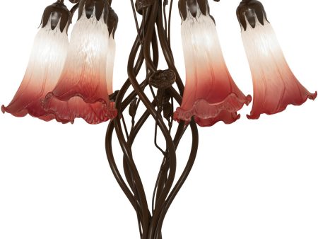 19  High Pink White Tiffany Pond Lily 6 Light Table Lamp Online Sale