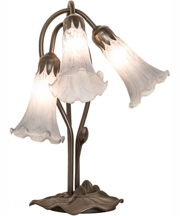 16  High Gray Tiffany Pond Lily 3 Light Accent Lamp Online Hot Sale