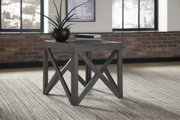 OPEN BOX Haroflyn Square End Table Gray Online now