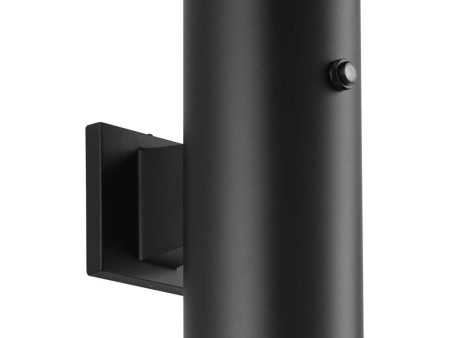 5   LED Outdoor Aluminum Up Down Wall Mount Cylinder with Photocell Black Discount