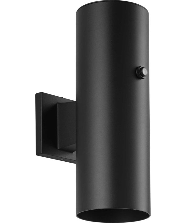 5   LED Outdoor Aluminum Up Down Wall Mount Cylinder with Photocell Black Discount