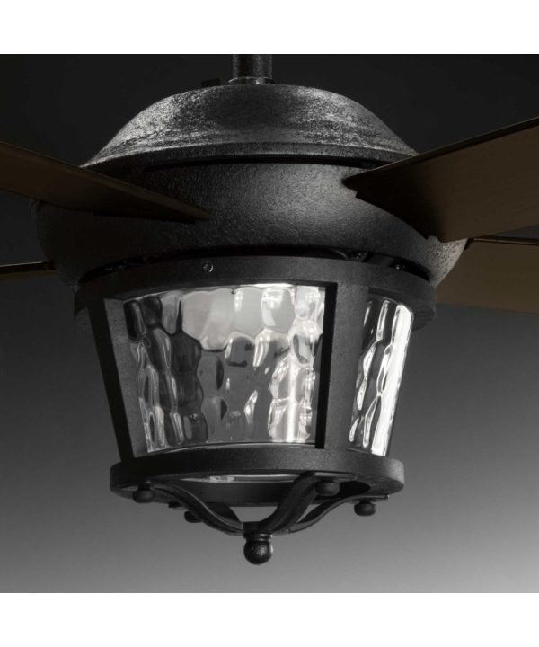 Smyrna Indoor Outdoor 52  5-Blade Ceiling Fan Forged Black Cheap