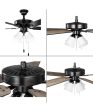 AirPro 52 in. 5-Blade Energy Efficient Rated Ceiling Fan with Light Matte Black For Sale