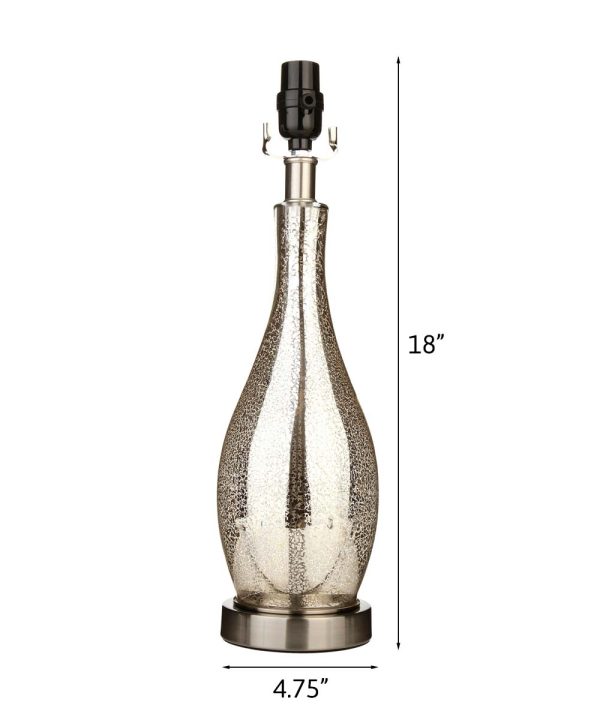 18  Teardrop Lamp Base, Mercury Silver Gold Glass Table Lamp (Base Only) Online Hot Sale