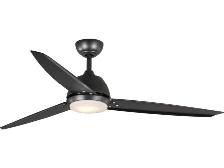 Oriole 60  3-Blade Ceiling Fan with LED Light Black Hot on Sale