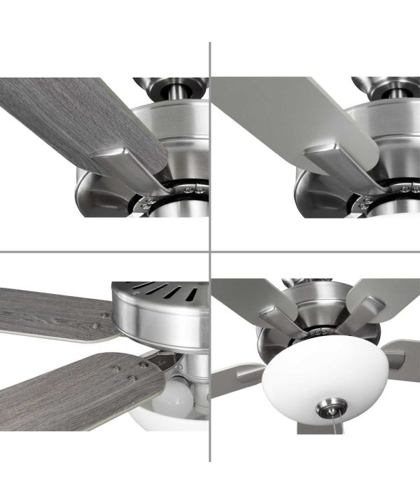 AirPro 52 in. 5-Blade Energy Efficient Rated Ceiling Fan with Light Brushed Nickel on Sale