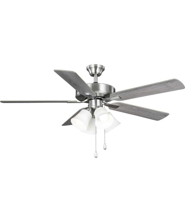 AirPro 52 in. 5-Blade Energy Efficient Rated Ceiling Fan with LED Light Brushed Nickel Cheap