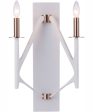 The Reserve 2-Light Wall Sconce Matte White   Satin Brass For Cheap