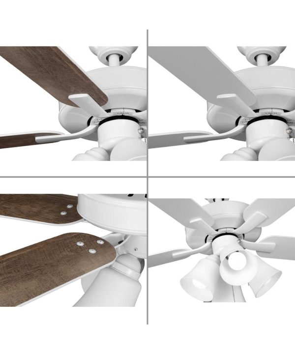 AirPro 52 in. 5-Blade Transitional Ceiling Fan with Light White Online