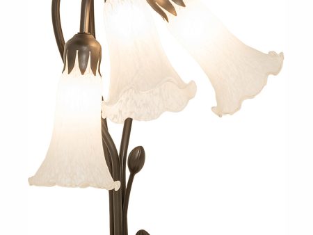 16  High White Tiffany Pond Lily 3 Light Accent Lamp Online now