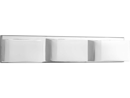 Ace LED 3-Light Etched Glass Modern LED Bath Vanity Light Polished Chrome Fashion