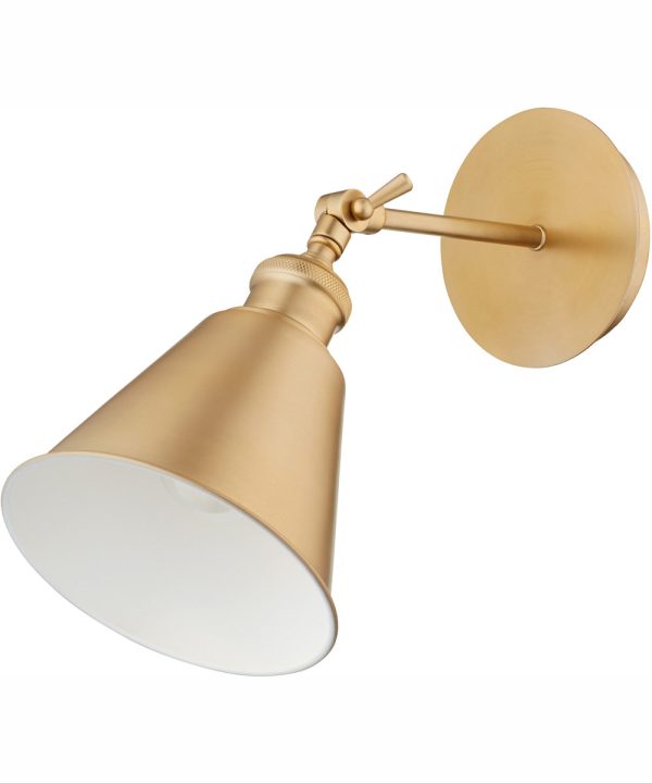 1-light Wall Mount Light Fixture Aged Brass For Discount