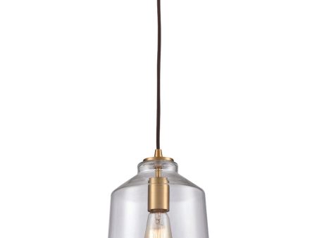 Barrel 7   Wide 1-Light Mini Pendant - Satin Brass Sale