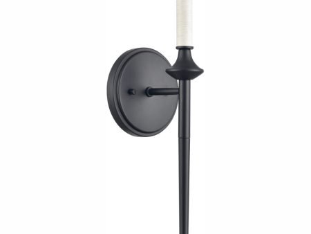 Solomon 16.75   High 1-Light Sconce - Matte Black For Sale