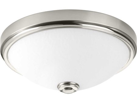 1-Light 11  LED Linen Glass Flush Mount Brushed Nickel For Cheap