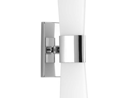 Zura 2-Light Etched Opal Glass Modern Bath Vanity Light Polished Chrome Supply