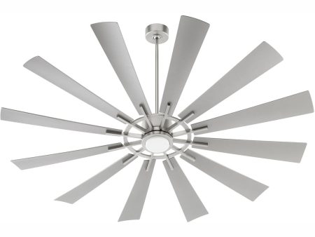 72  Cirque 1-light LED Patio Ceiling Fan Satin Nickel For Discount