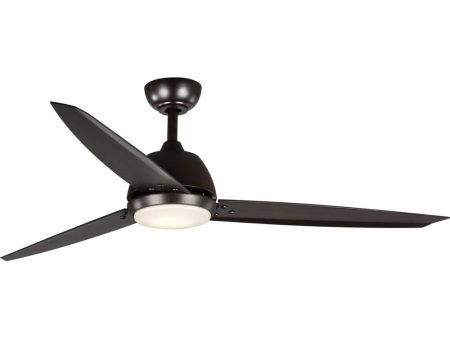 Oriole 60  3-Blade Ceiling Fan with LED Light Architectural Bronze Fashion