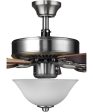 AirPro 52  5-Blade Ceiling fan with White Etched Light Kit Brushed Nickel Online now