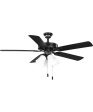 AirPro 52 in. 5-Blade Energy Efficient Rated Ceiling Fan with Light Matte Black For Sale