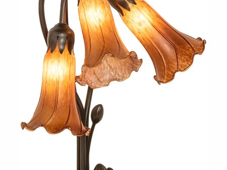 16  High Amber Tiffany Pond Lily 3 Light Accent Lamp Online