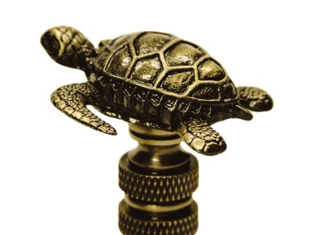 1.4 H Antique Metal Sea Turtle Antique Brass Base Lamp Finial Online