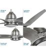 Alleron 4-Blade Grey Weathered Wood 56-Inch DC Motor LED Urban Industrial Ceiling Fan Antique Nickel Sale