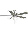 AirPro 52 in. 5-Blade Transitional Ceiling Fan with Light Brushed Nickel Online Sale