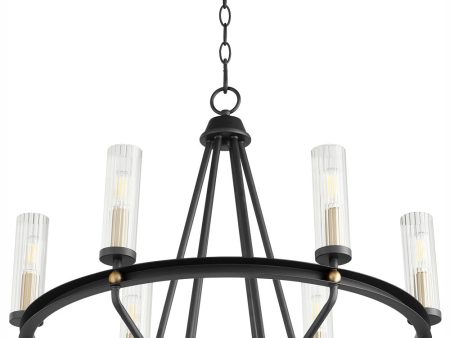 Empire 6-light Chandelier Textured Black w  Aged Brass Online now