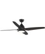 Alleron 4-Blade Antique Black 56-Inch DC Motor LED Urban Industrial Ceiling Fan Flat Black Sale