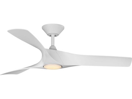 Ryne 52  3-Blade Matte White LED Transitional Indoor Outdoor DC Ceiling Fan Satin White Sale