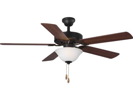 AirPro 52  5-Blade Ceiling fan with White Etched Light Kit Architectural Bronze Hot on Sale