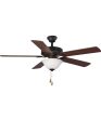 AirPro 52  5-Blade Ceiling fan with White Etched Light Kit Architectural Bronze Hot on Sale