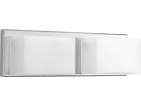 Ace LED 2-Light Etched Glass Modern LED Bath Vanity Light Polished Chrome Supply