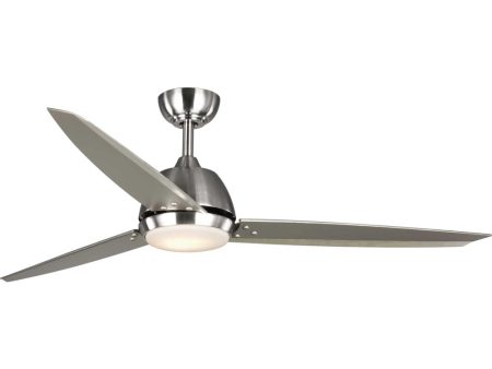 Oriole 60  3-Blade Ceiling Fan with LED Light Brushed Nickel Online now