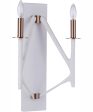 The Reserve 2-Light Wall Sconce Matte White   Satin Brass For Cheap