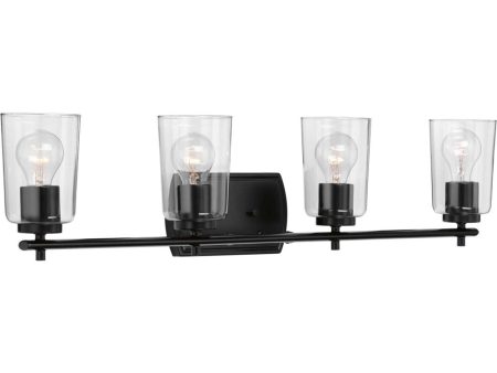 Adley 4-Light Clear Glass New Traditional Bath Vanity Light Matte Black on Sale