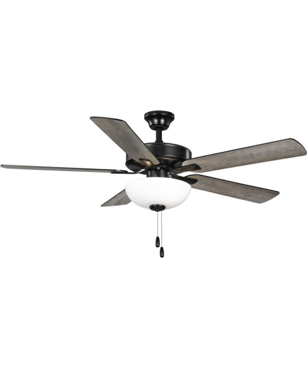 AirPro 52 in. 5-Blade Transitional Ceiling Fan with Light Matte Black Fashion