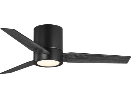 Braden 44  3-Blade Matte LED Mid-Century Modern Indoor Hugger Ceiling Fan Black Online Hot Sale