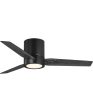 Braden 44  3-Blade Matte LED Mid-Century Modern Indoor Hugger Ceiling Fan Black Online Hot Sale