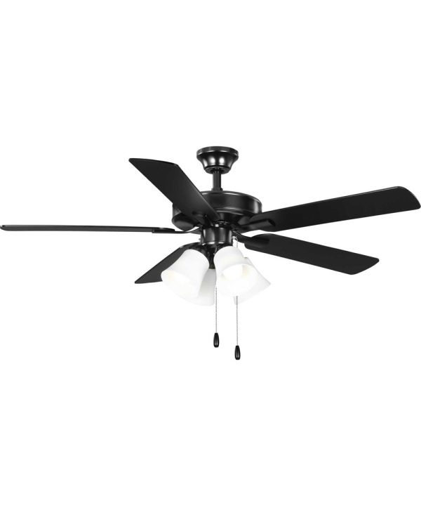 AirPro 52 in. 5-Blade Transitional Ceiling Fan with Light Matte Black Discount