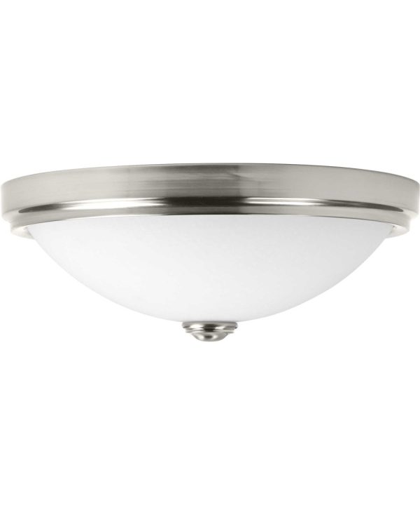 1-Light 19  LED Linen Glass Flush Mount Brushed Nickel Discount