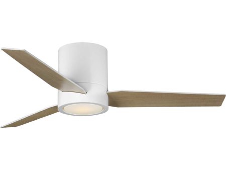 Braden 44  3-Blade Matte White LED Mid-Century Modern Indoor Hugger Ceiling Fan Satin White Sale